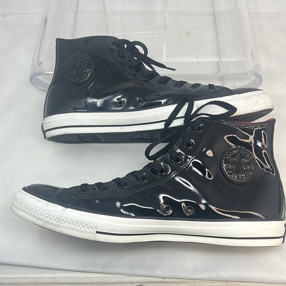CONVERSE ALL STAR Sz 13 Mens Patent Leather Chuck Taylor Hightops Athletic Shoes - Picture 4 of 11